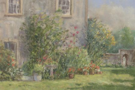 John A. Case - 20th Century Pastel, A Cottage Garden
