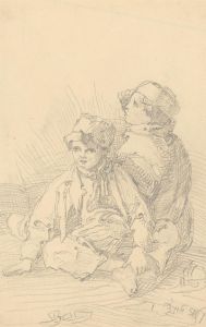 Thomas Barker of Bath (1769-1847) - Graphite Drawing, The Young Boys
