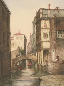 A. Dupont - Early 20th Century Etching, A Venice Street with Canal