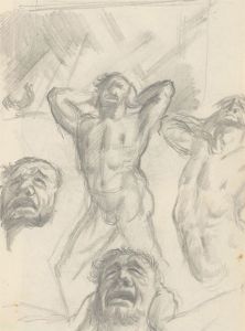 Two Late 19th Centruy Graphite Drawings - Studies of Anger