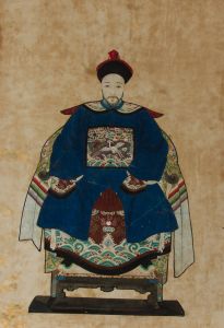 Late 19th Cetury Chinese Ancestor Painting of a Court Gentleman
