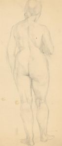 Set of Three Mid 20th Century Graphite Drawings - Study of a Standing Woman
