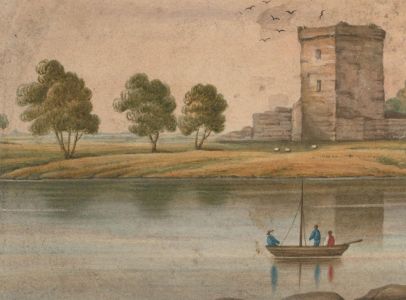 J.C.A. Marston - 1850 Watercolour, Lochleven Castle, Scotland
