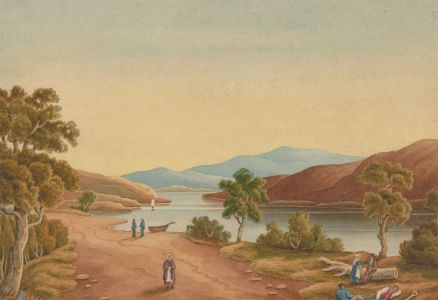 J.C.A. Marston - 1853 Watercolour, An Afternoon by the River