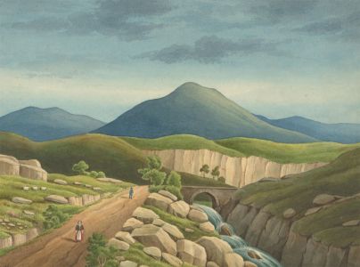 J.C.A. Marston - 1861 Watercolour, Mountainous Landscape
