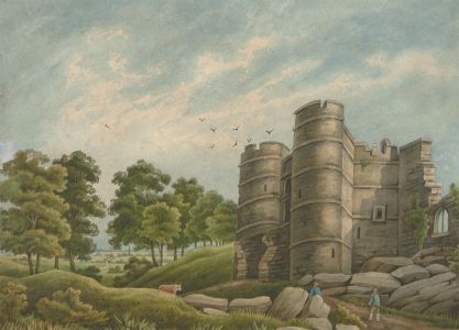 J.C.A. Marston - 1862 Watercolour, Donnington Castle, Berkshire