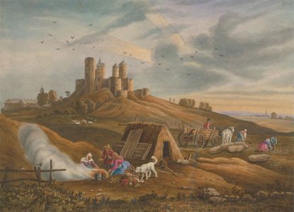 J.C.A. Marston - 1842 Watercolour, The Potato Harvest