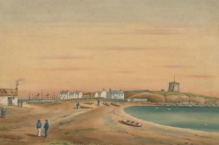 J.C.A. Marston - 1851 Watercolour, Skerries Harbour, Dublin