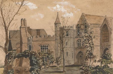 1866 Watercolour - The Gothic Mansion