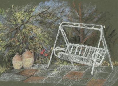 Audrey Pardoe - 20th Century Pastel, Garden Furniture