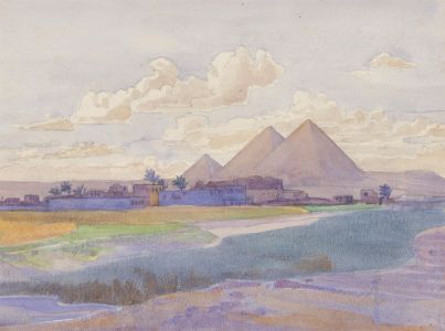 M.D. Short - 20th Century Watercolour, Pyramids of Giza 