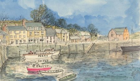 Audrey Pardoe - 20th Century Pen and Ink Drawing, Harbour Town