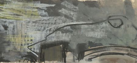 20th Century Mixed Media - Abstract Composition in Grey