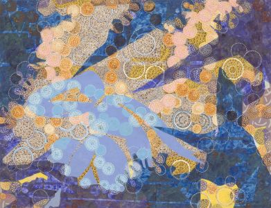 Eugenie Bonette Camp (1899-1972) - 1968 Gouache, Circular Abstract Composition
