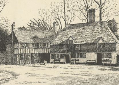 Early 20th Century Pen and Ink Drawing - White Hart Inn, Surrey