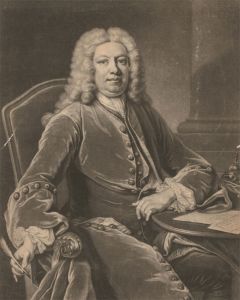 John Simon after Van Loo - 1741 Mezzotint, The Right Hon Horace Walpole
