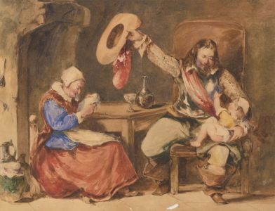 Attrib. Charles Cattermole - 19th Century Watercolour, Home from the Wars