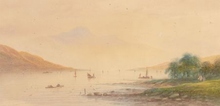 Lennard Lewis RA (1826-1913) - Late 19th Century Watercolour, Calm Coastal View