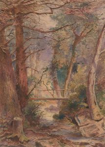 Late 19th Century Watercolour - Woodland Bridge Over Stream