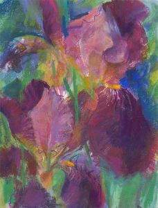 John Ivor Stewart PPPS (1936-2018) - Contemporary Pastel, Purple Flower I