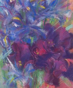 John Ivor Stewart PPPS (1936-2018) - Contemporary Pastel, Violet Flowers