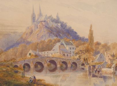 P. Selle - 1891 Watercolour, Saint Lo, Normandy