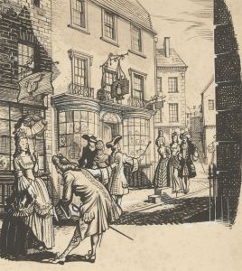 Moss Brothers Illustrations - Pen & Ink Drawing, London Street Scene