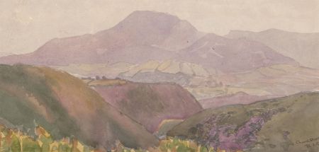 R.J.G - Late 19th Century Watercolour, Mountain View