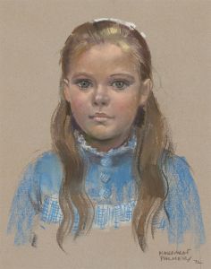 Margaret Palmer (b.1922) - 1972 Pastel, Portrait of a Young Girl