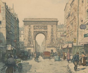 Tavik Frantisek Simon (1877-1942) - Etching, Porte Saint-Denis, Paris