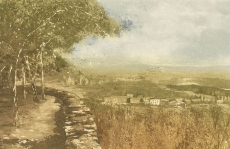 20th Century Etching - Landscape View Over the Villages