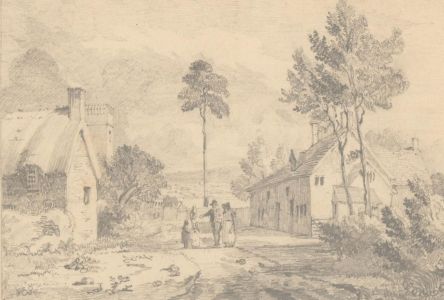 H. Trewman - 1840 Graphite Drawing, Llanhennock Church, Monmouthshire