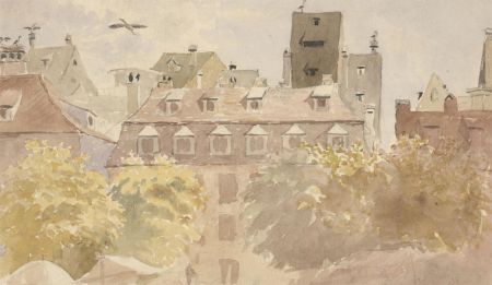 1877 Watercolour - August in Strasburg