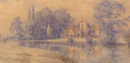 1871 Watercolour - River Reflections