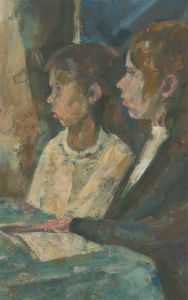 James McLernon (1935-2012) - Contemporary Oil, Studying Girls