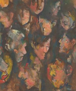 James McLernon (1935-2012) - Contemporary Oil, In the Crowd II