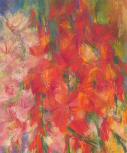 John Ivor Stewart PPPS (1936-2018) - Contemporary Pastel, Gladioli Flowers