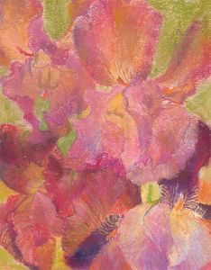 John Ivor Stewart PPPS (1936-2018) - Contemporary Pastel, Still Life of Irises