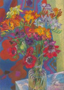 John Ivor Stewart PPPS (1936-2018) - Pastel, Vibrant Floral Still Life