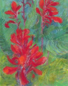 John Ivor Stewart PPPS (1936-2018) - Contemporary Pastel, Red Flower Study