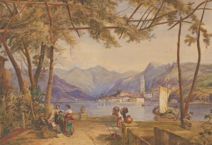 Thomas Miles Richardson Jnr. RWS (1813-1890) - 1841 Watercolour, Italian Lake