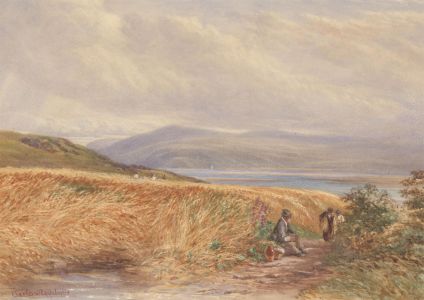 Charles Walter Radclyffe RBSA (1817-1903) - Watercolour, Hay Field Landscape