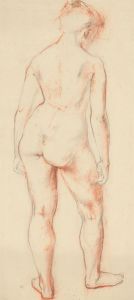 Anne Roger - Mid 20th Century Sanguine, Study of a Standing Female Figure