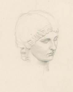 Anne Roger - 1951 Graphite Drawing, Study of a Sculptural Head
