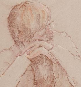 Ann Matthews - 20th Century Pastel, Study of a Lady with Glasses
