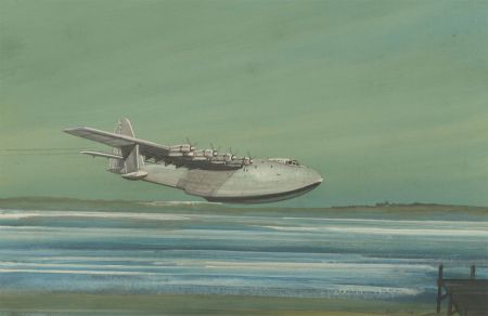 Mid 20th Century Gouache - Hughes H-4 Hercules
