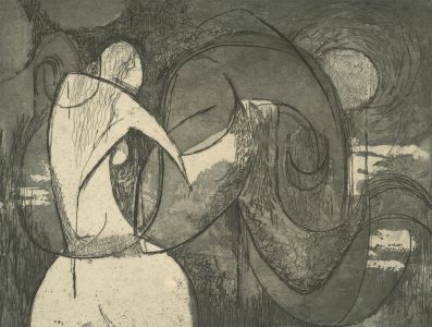 John Ivor Stewart PPPS (1936-2018) - 20th Century Etching, Abstract Figure