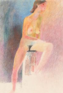 John Ivor Stewart PPPS (1936-2018) - 20th Century Coloured Pencil, Nude Seated