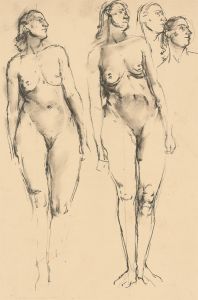 Nancy Audrey Liddiard - Early 20th Century Pen and Ink Drawing, Nude Study