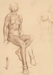Nancy Audrey Liddiard - Early 20th Century Pen and Ink, Nude Female Study